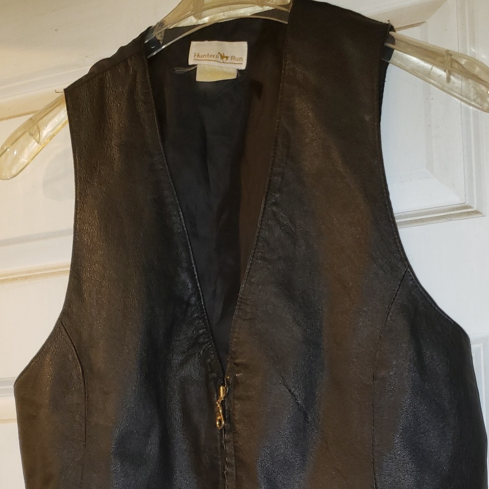 Leather front vest
